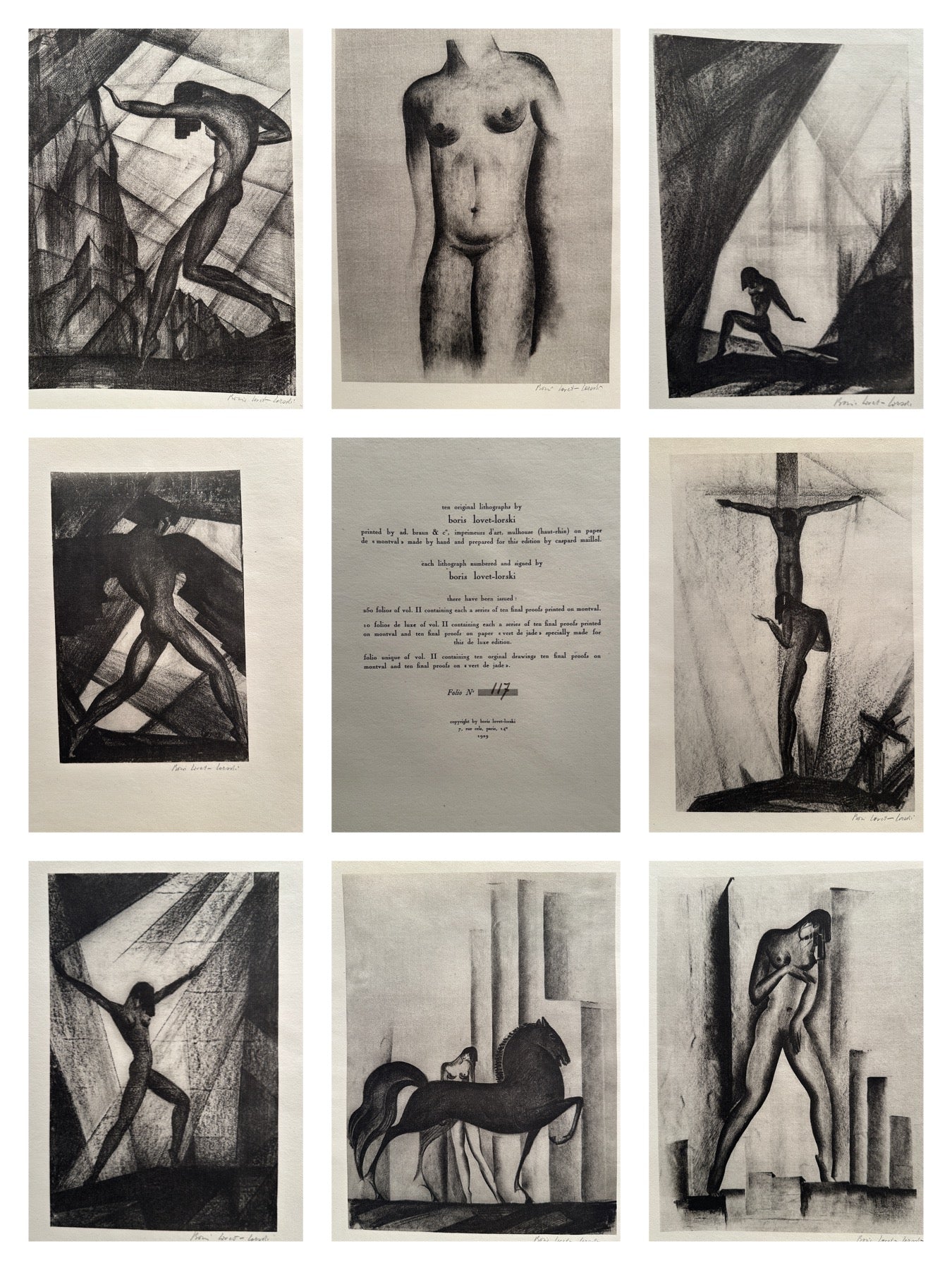 Boris Lovet-Lorski Lithographs Volume II (Portfolio - 2 missing out of 10), 1929