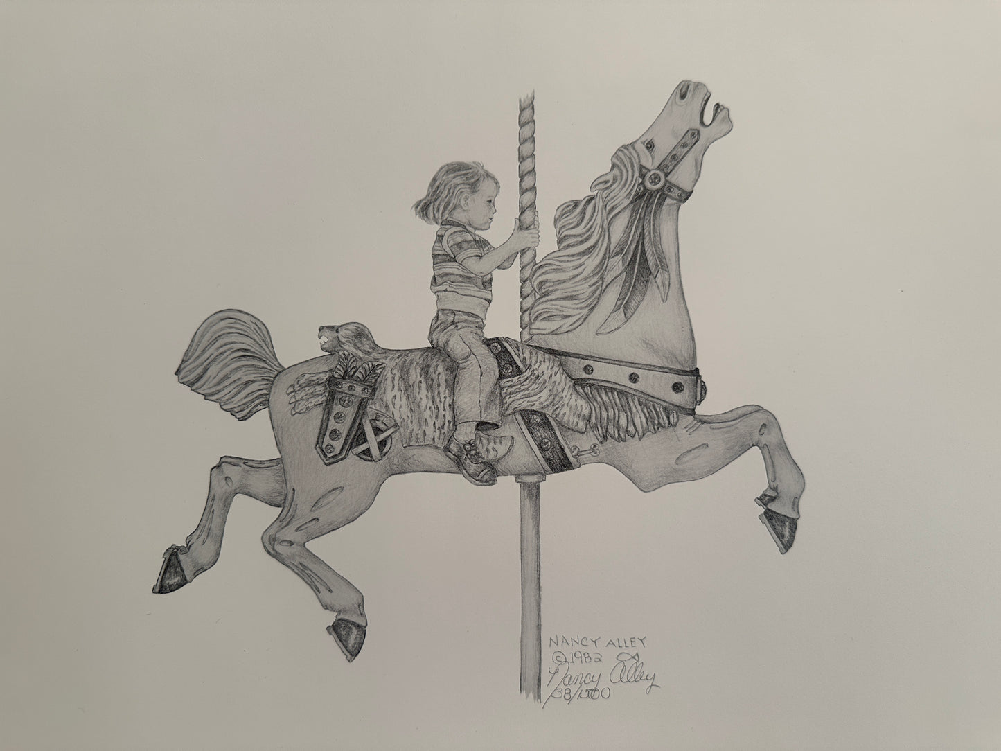 Nancy Alley Lithographs: Child in Carousel (8 different lithographs with multiple copies totaling 23 pieces)