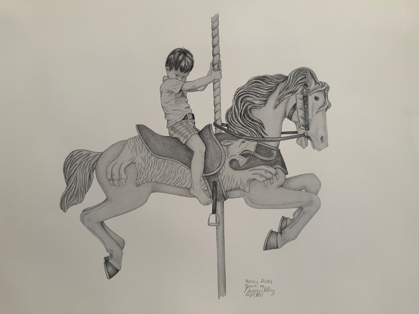 Nancy Alley Lithographs: Child in Carousel (8 different lithographs with multiple copies totaling 23 pieces)