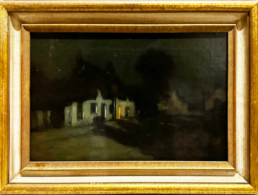 Alexandre Benois Oil Painting: Exterior of a house at night