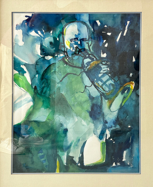 Romare Bearden Signed Watercolor: Abstract