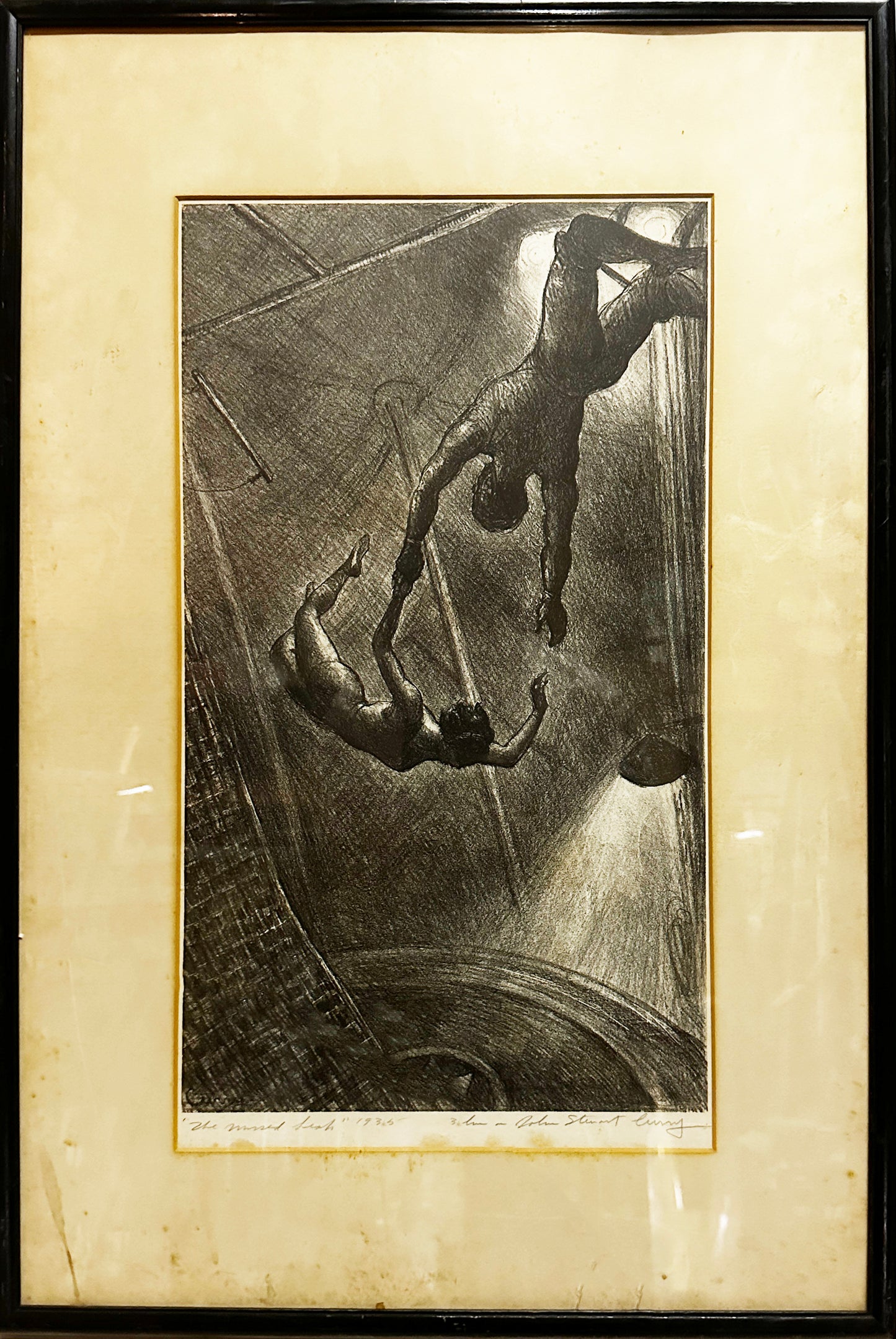 John Steuart Curry Lithograph: "The Missed Leap", 1935