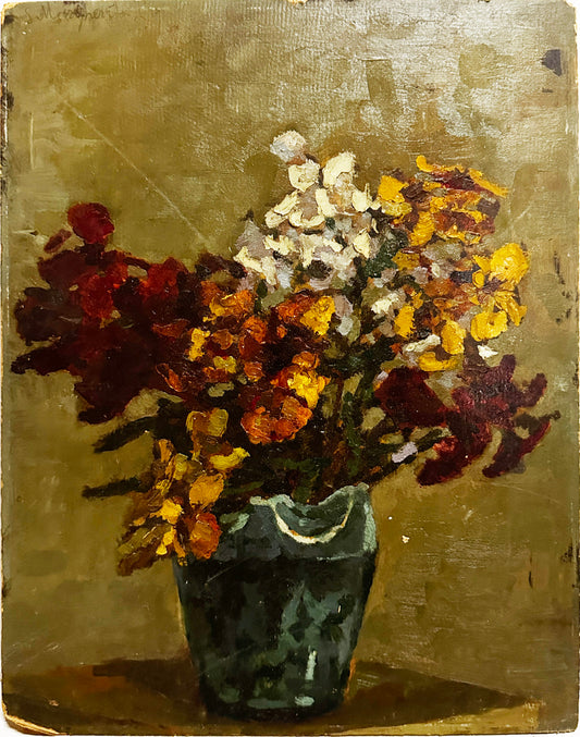 Jan Bohuszewicz Oil Painting: Still life: Flowers in a vase, 1931