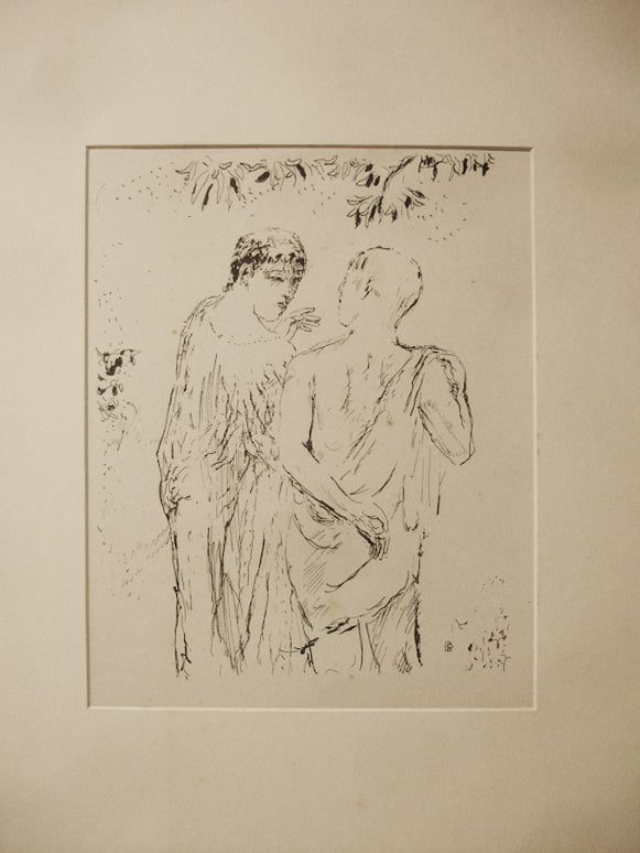 Pierre Bonnard Lithograph: Two men talking