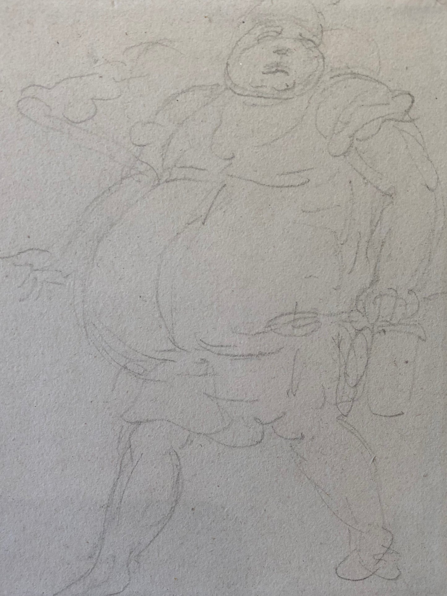 Thomas Rowlandson Drawing: A heavy woman carrying a spoon