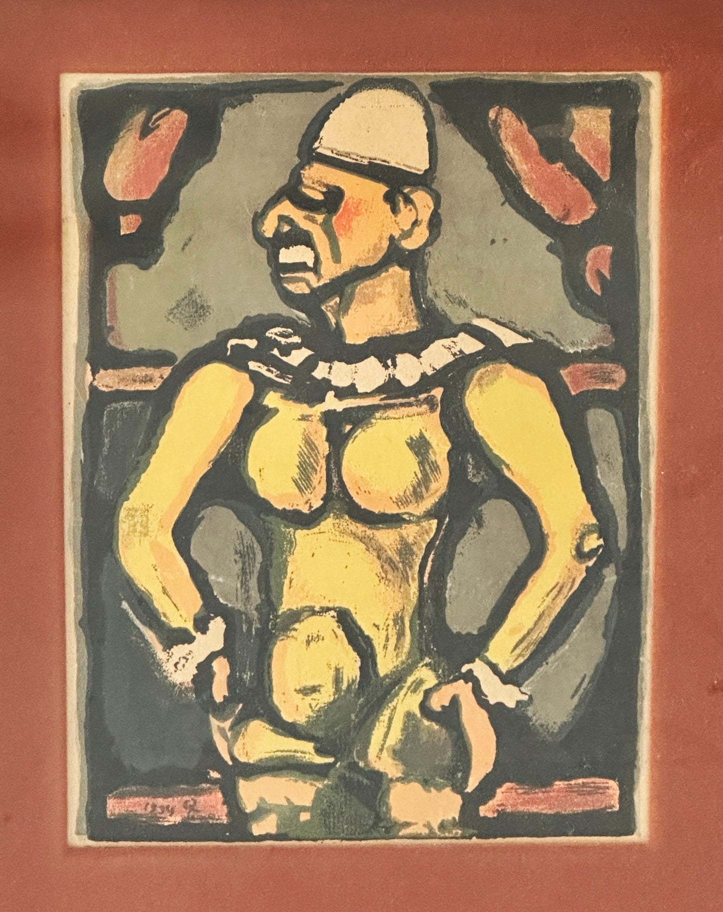 Georges Rouault Aquatint, Etching: "Triste Os" (Sad Bone), from Cirque de l'Étoile Filante