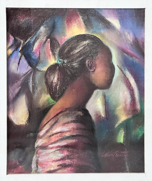 William S. Carter Pastel Drawing: Girl Looks East