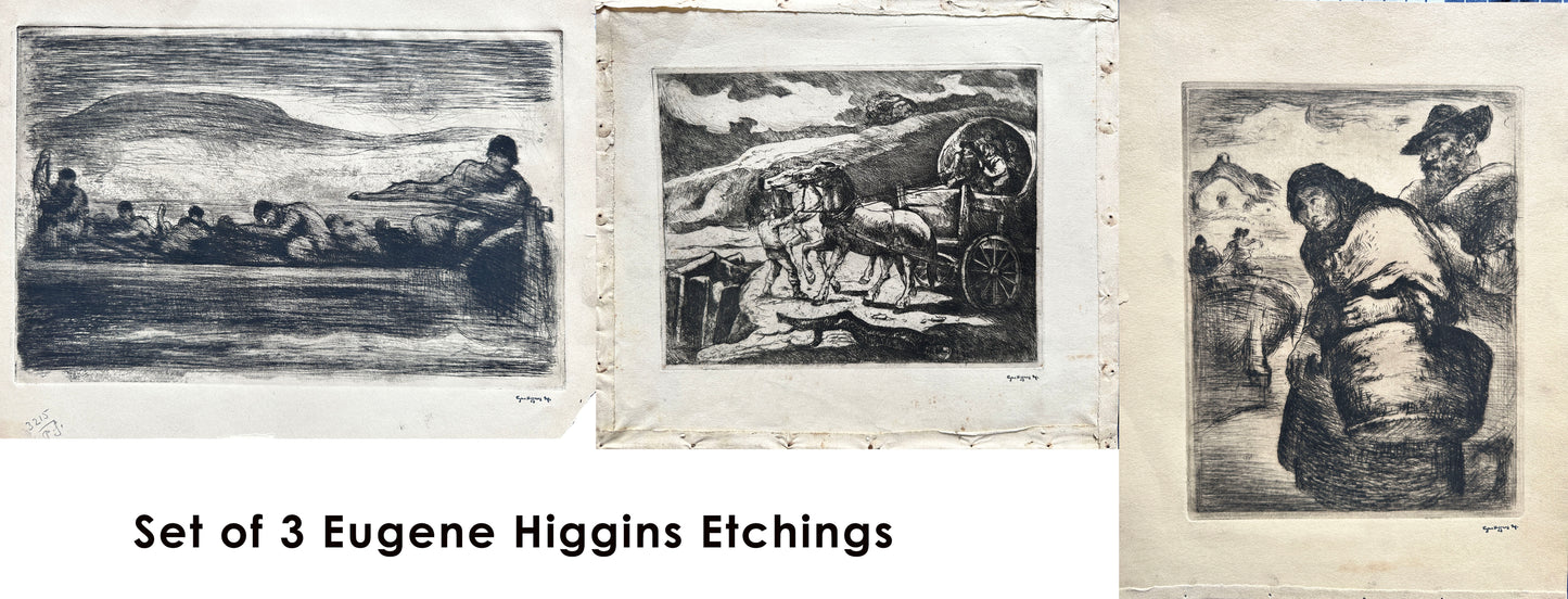 Set of 3 Eugene Higgins Etchings
