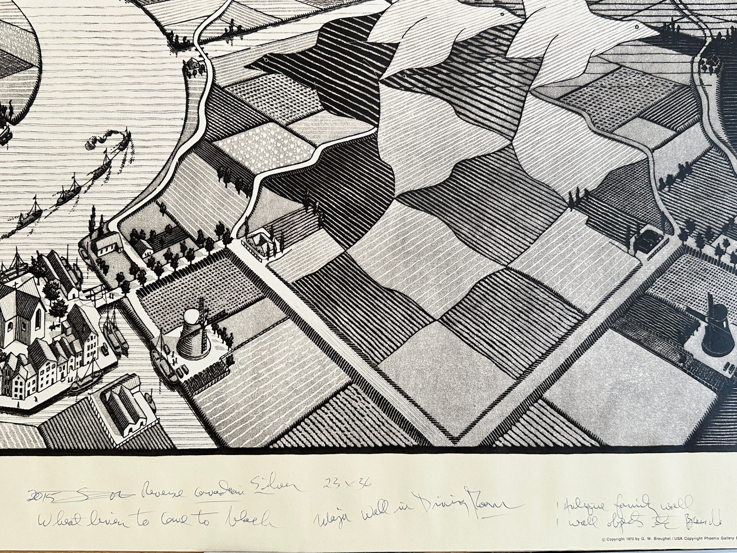 Maurits Cornelis Escher Lithograph: "Day and Night"