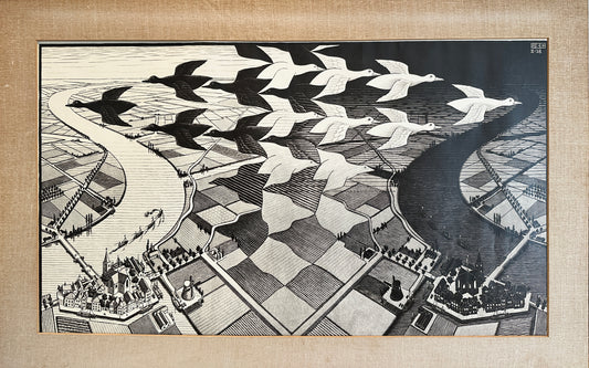 Maurits Cornelis Escher Lithograph: "Day and Night"