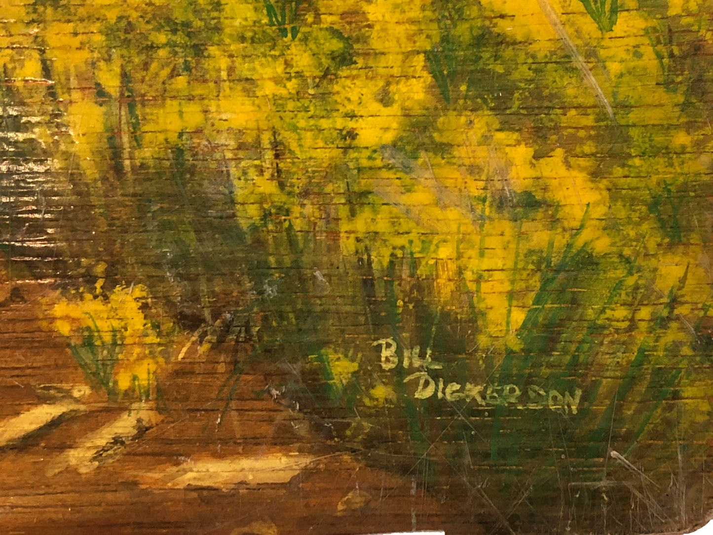 Bill Dickerson Painting: Landscape. Fallen dead trees.