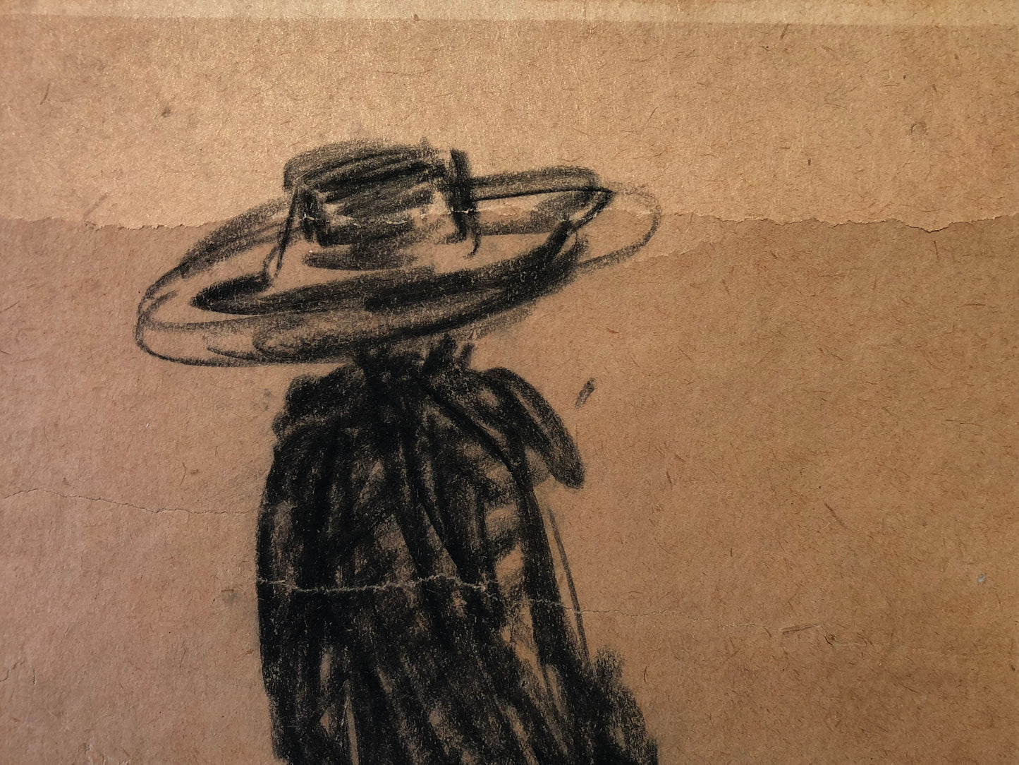 William Glackens Drawing: Woman with a big hat