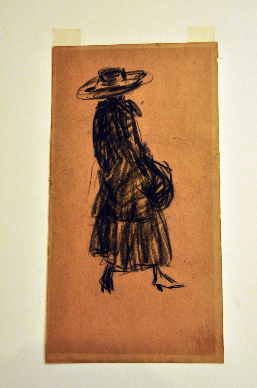 William Glackens Drawing: Woman with a big hat