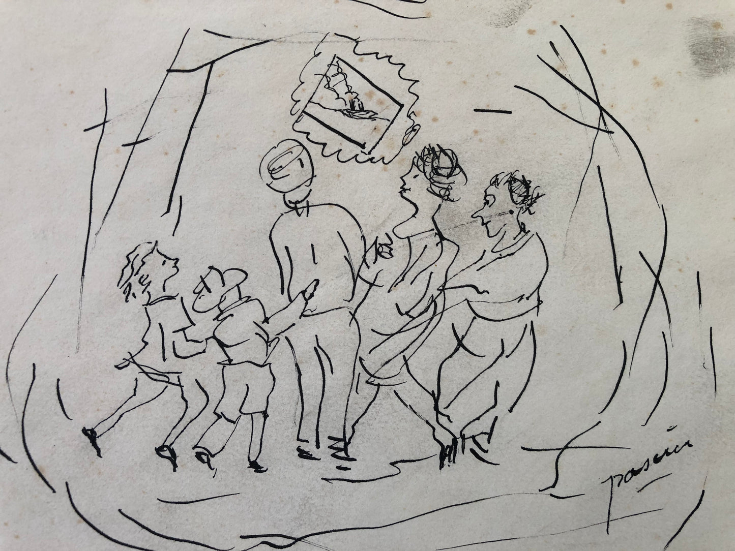 Jules Pascin Drawing: Family