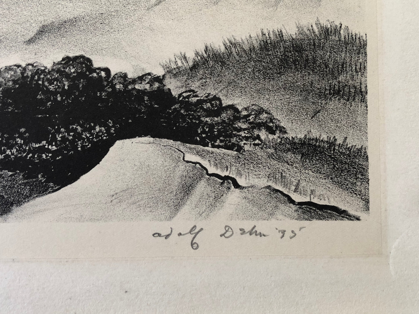 Adolf Dehn Lithograph: "Gay Head Cliffs"