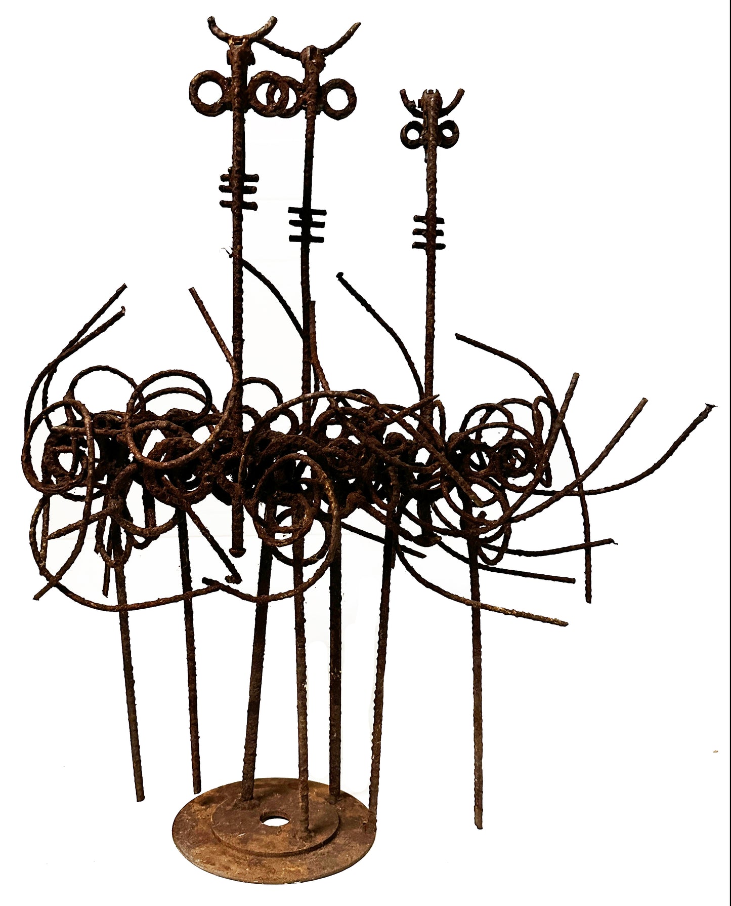 Mid-century Abstract Rebar Surrealist Style Sculpture by Franco Garelli
