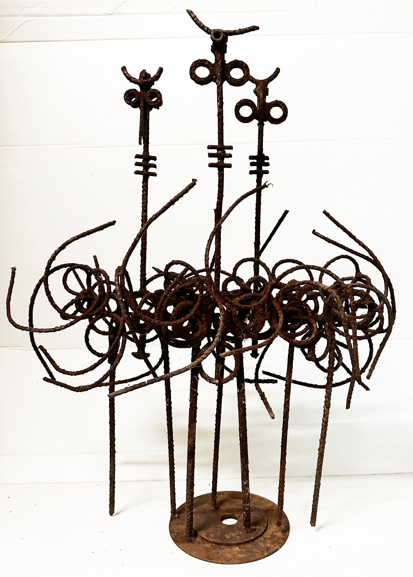 Mid-century Abstract Rebar Surrealist Style Sculpture by Franco Garelli