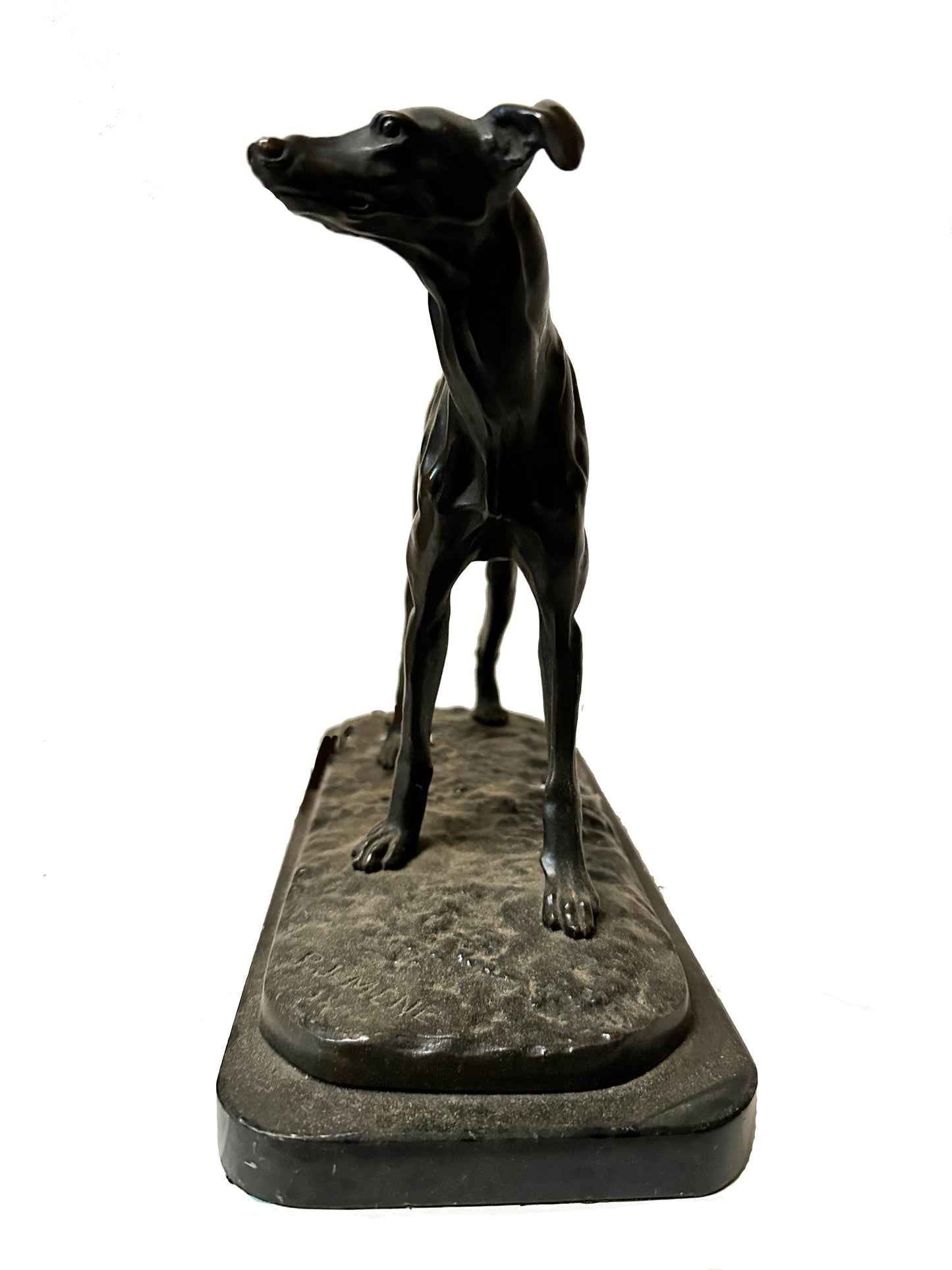 Signed Bronze Sculpture of a Hound by Pierre-Jules Mene
