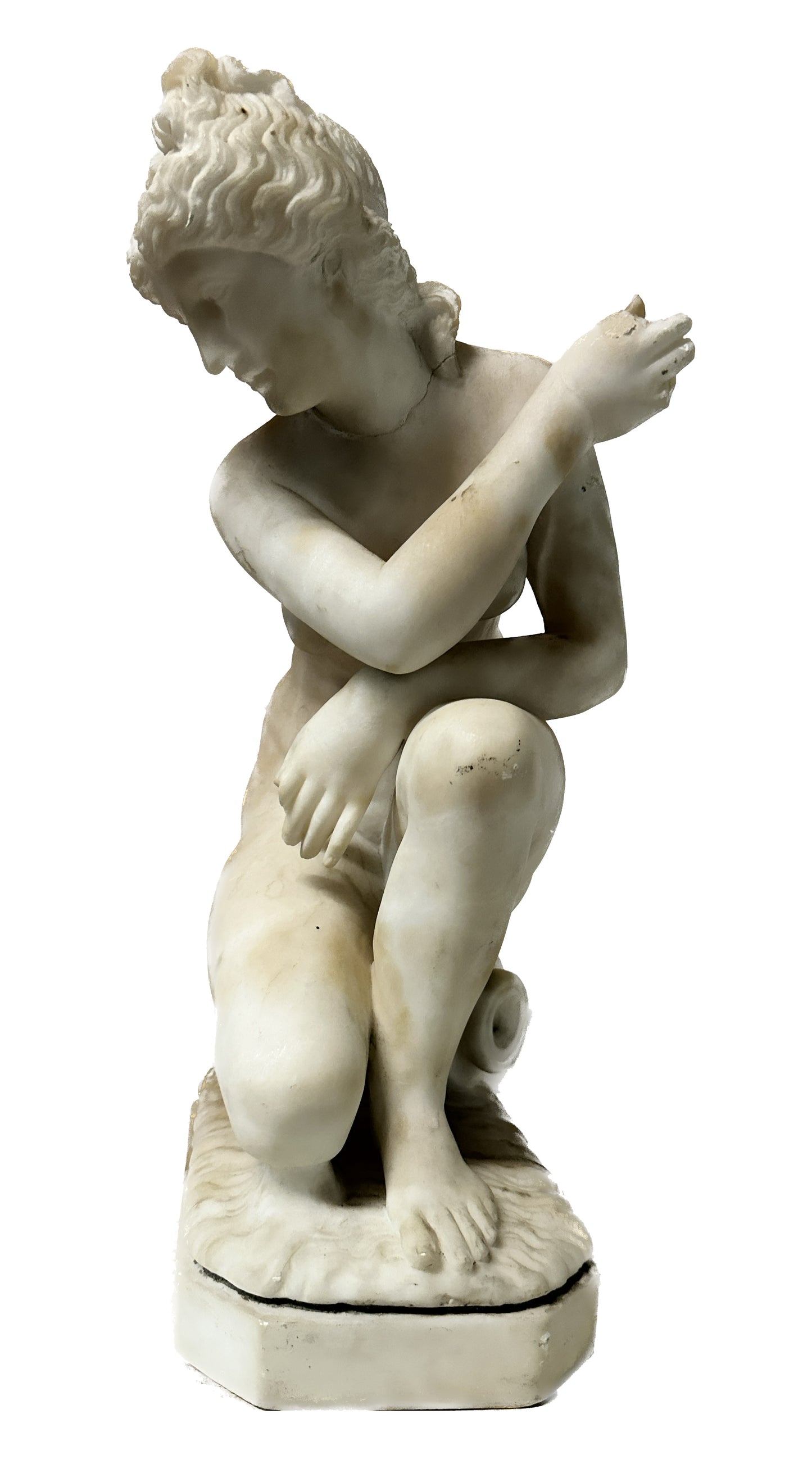 Giovanni da Bologna (Attrib) Marble Sculpture: "Crouching Venus"
