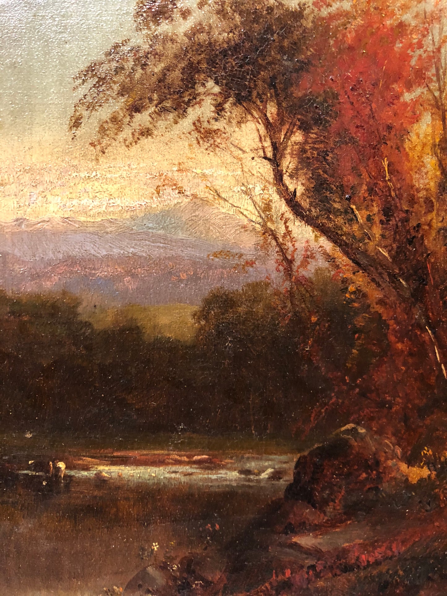 William Hart Oil on Canvas: Landscape with pond