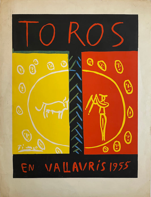 Pablo Picasso Linocut: "Toros en Vallauris"