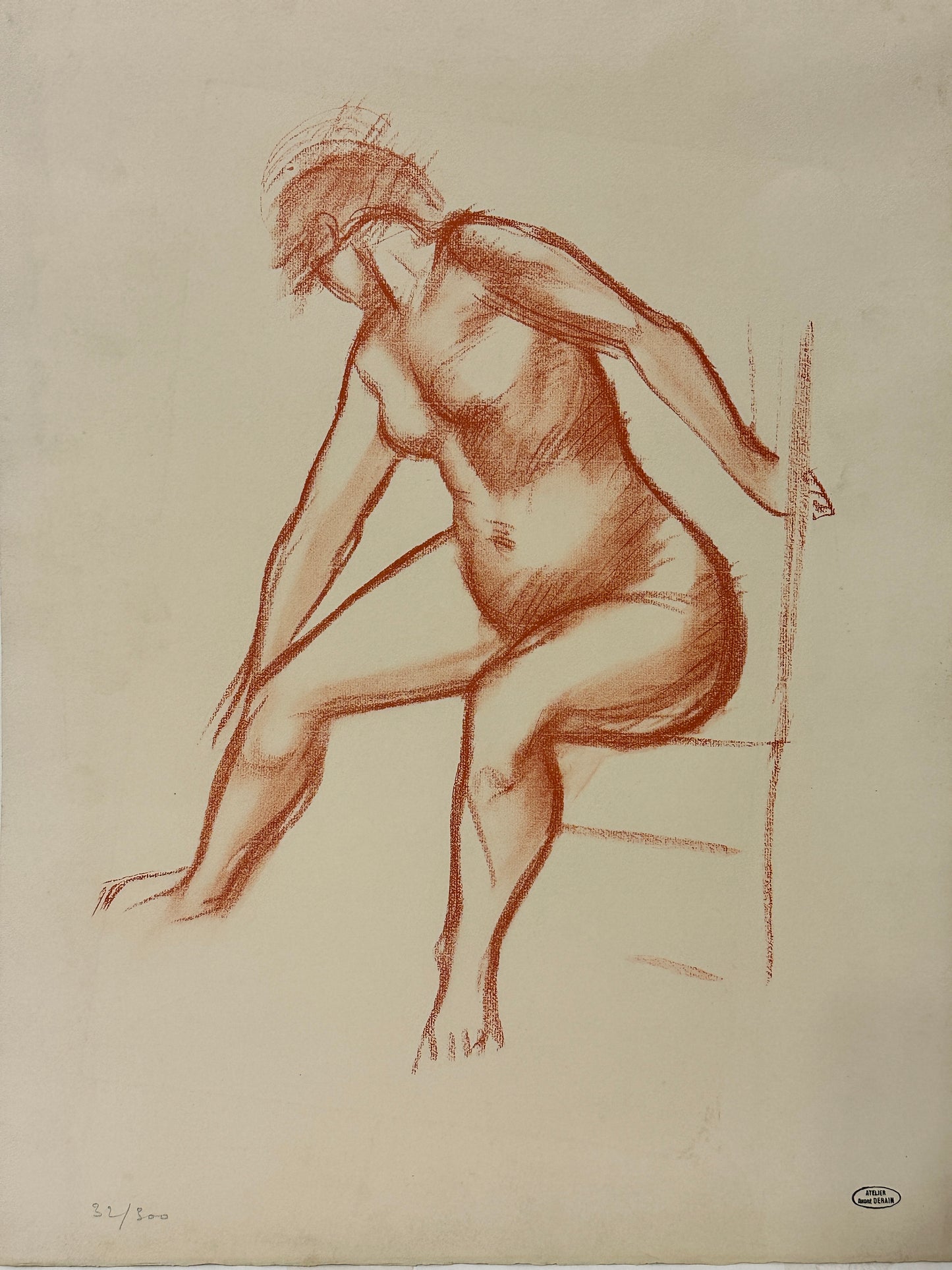 Andre Derain Lithograph: Seated Nude Woman Ed.32/300