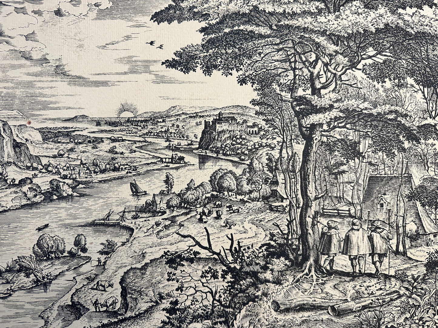 Pieter Bruegel the Elder Etching: "Landscape with Pilgrims at Emmaus" (Euntes in Emaus)