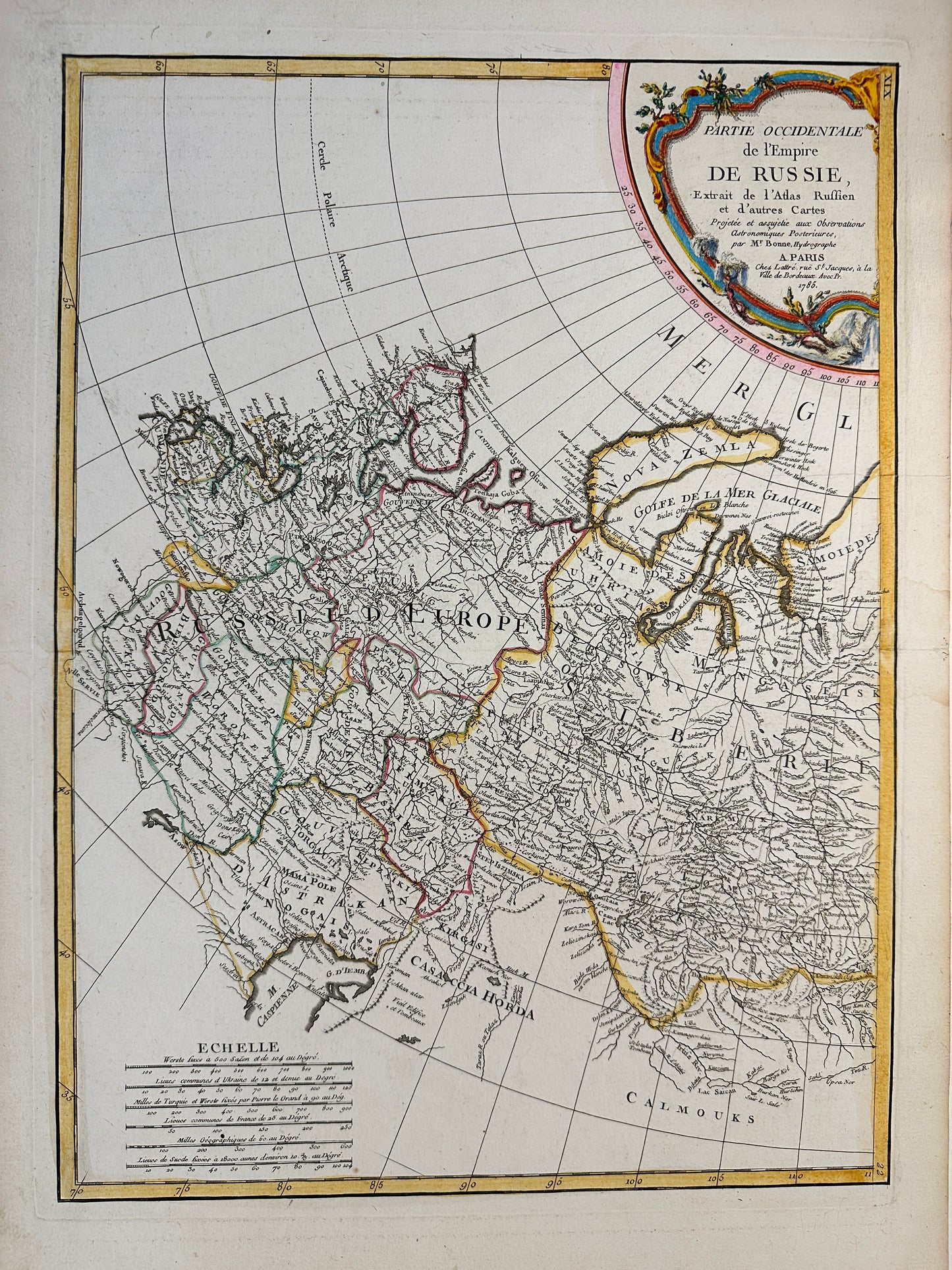 Pair of Maps of Empire Russia by Rigobert Bonne: (1) Partie Occidentale de l'Empire de Russie   (2) Partie Orientale de l'Empire de Russie