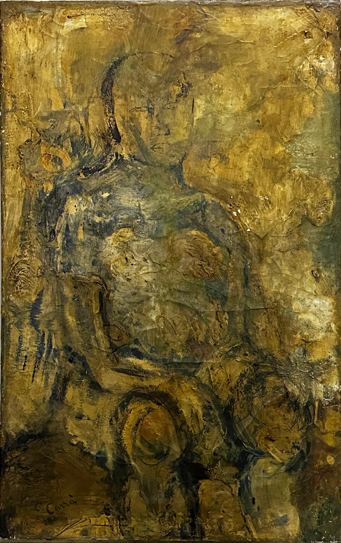 Carlo Carra Oil Painting: Seated human figure