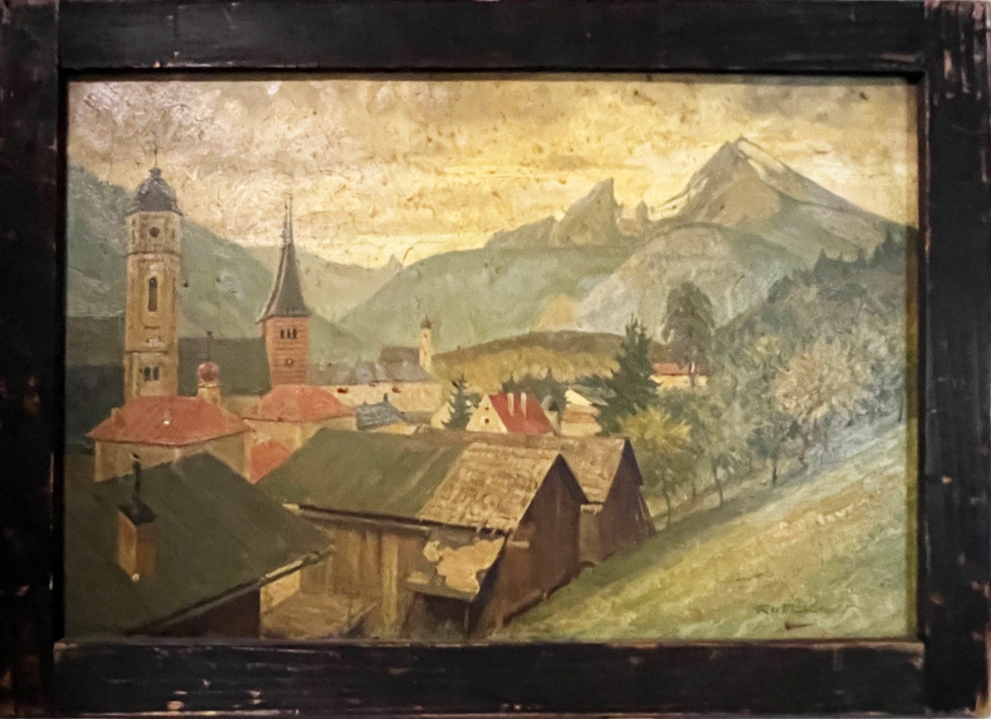 Fritz Muhlbrecht Oil Painting: Townscape