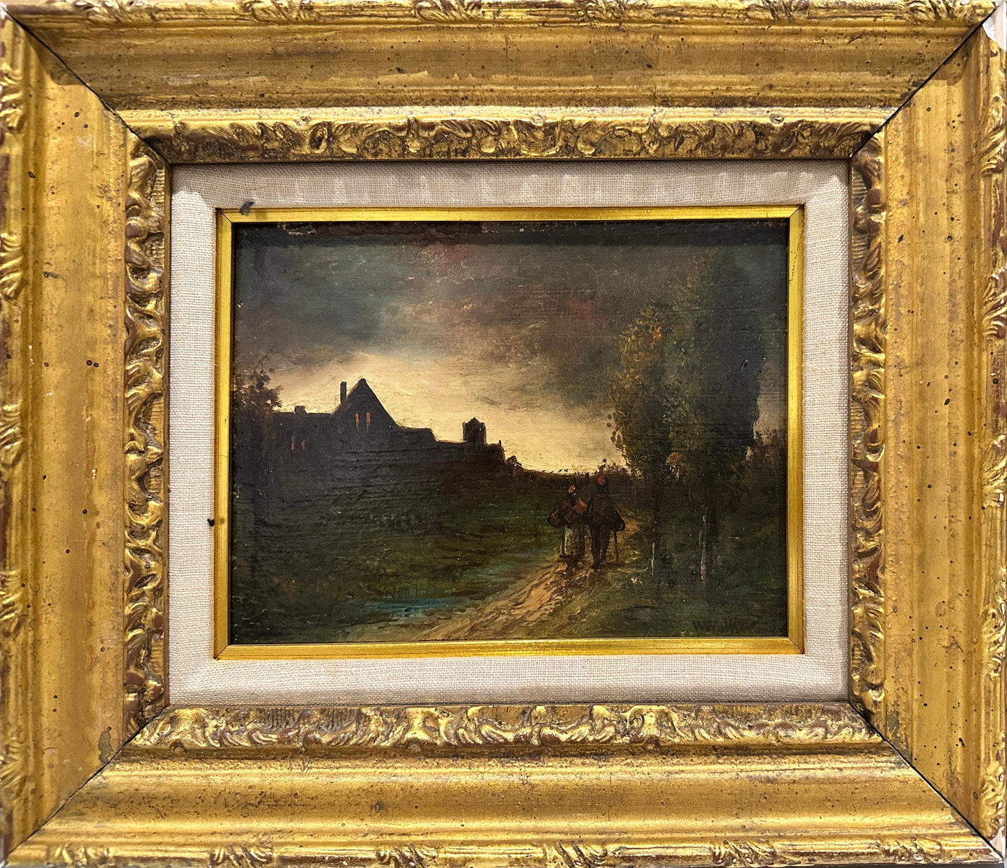 William Walker Oil Painting: Two workers walking on a path