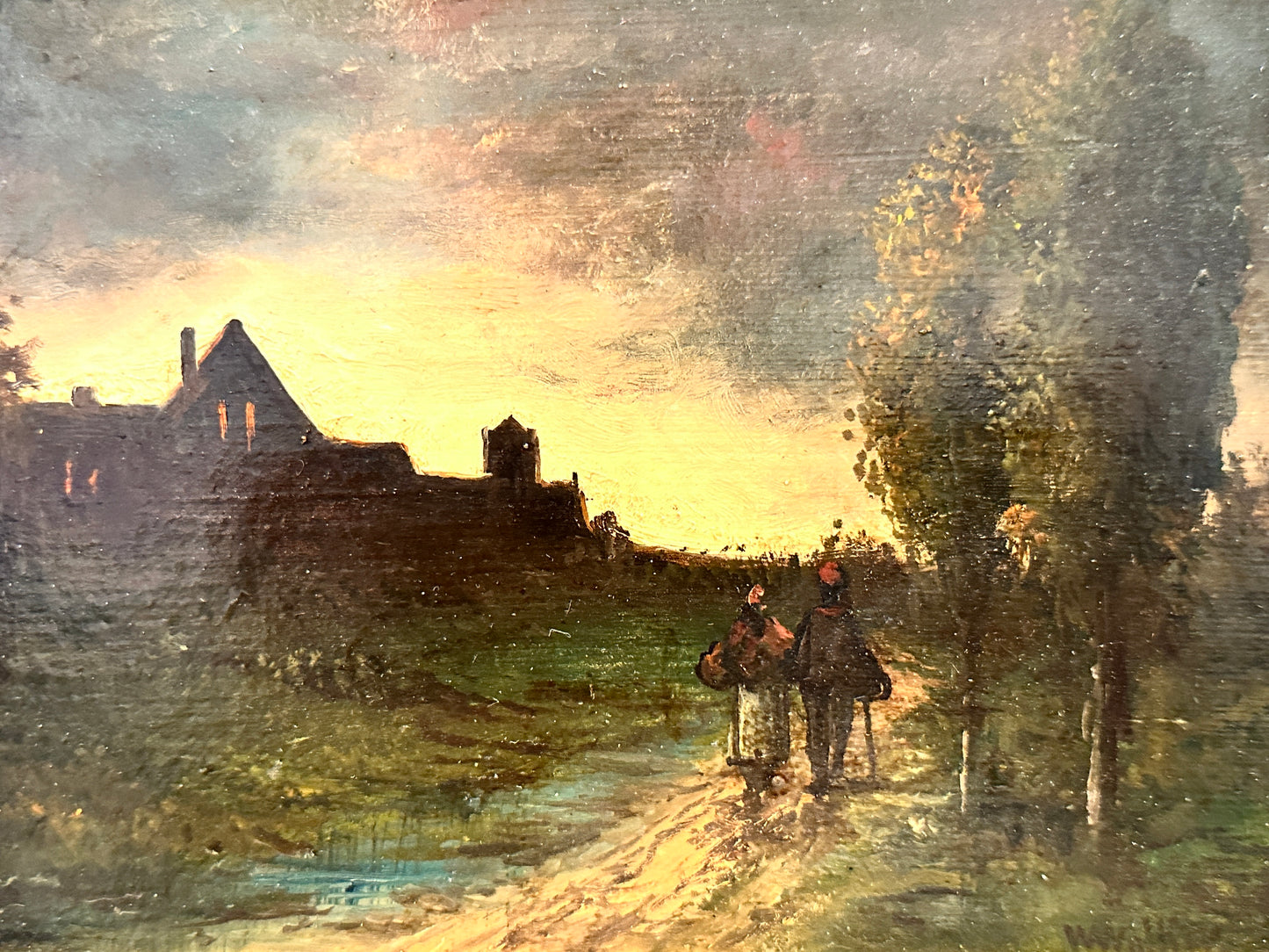 William Walker Oil Painting: Two workers walking on a path