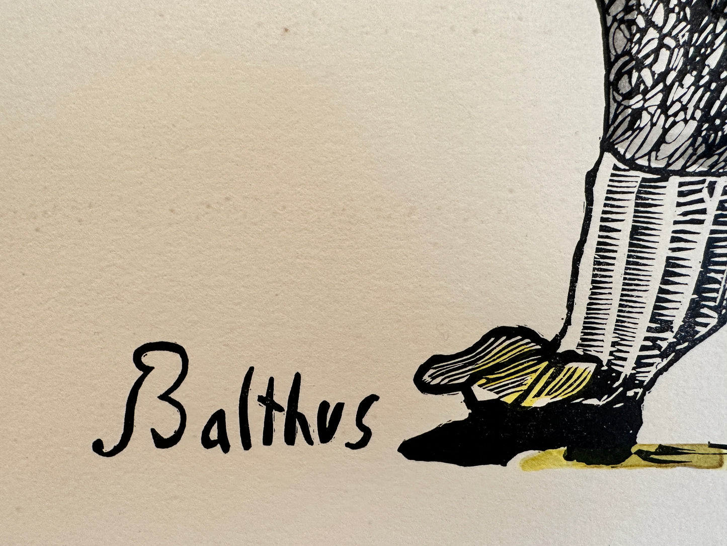 Balthus (Balthasar Klossowsky) Lithograph: "Man Eating a Cigarette", 1960