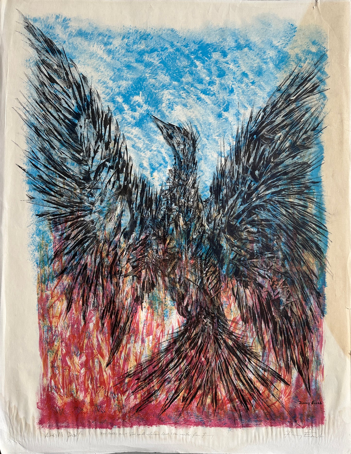 Jimmy Ernst Lithograph: "Phoenix" (Artist Proof)