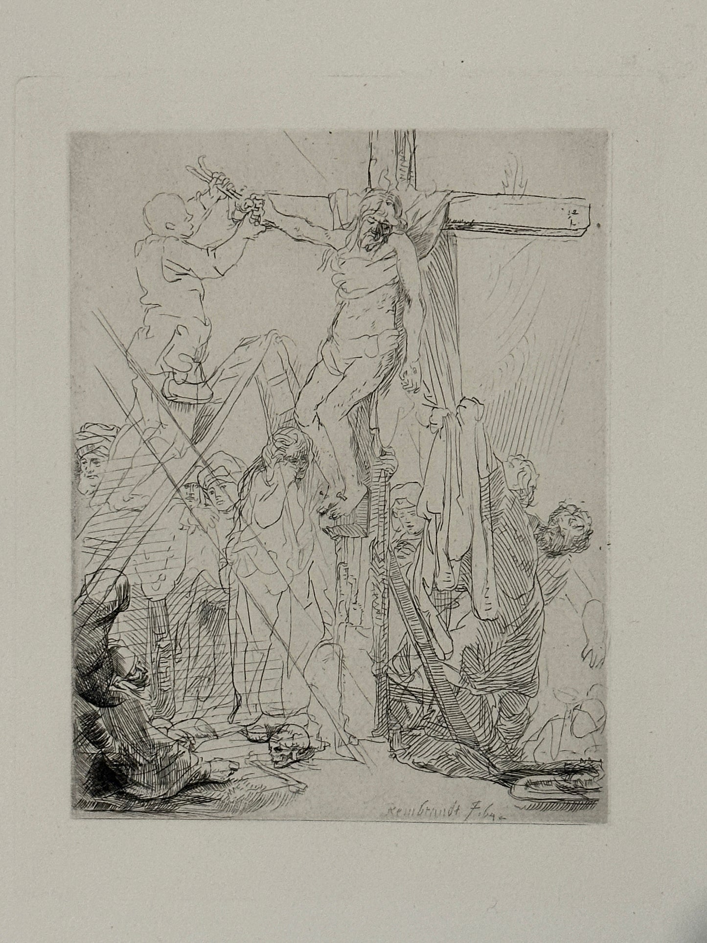 Rembrandt van Rijn Etching: "Descent From The Cross" (Descente de Croix)