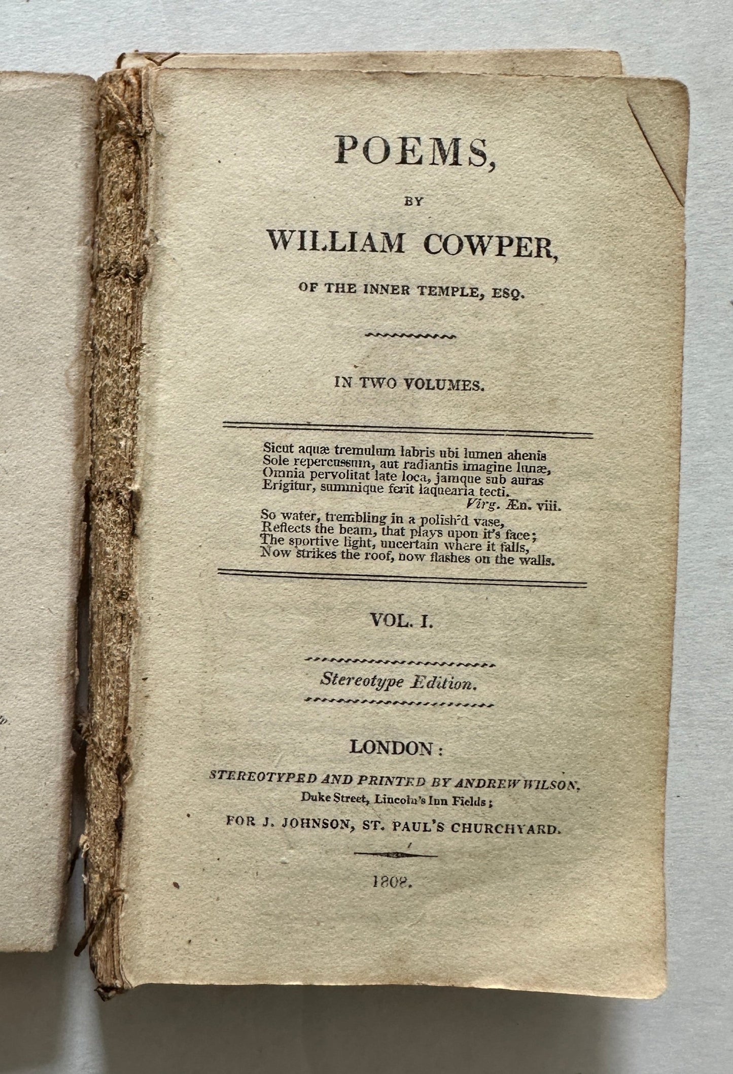 Poems of the Inner Temple by William Cowper