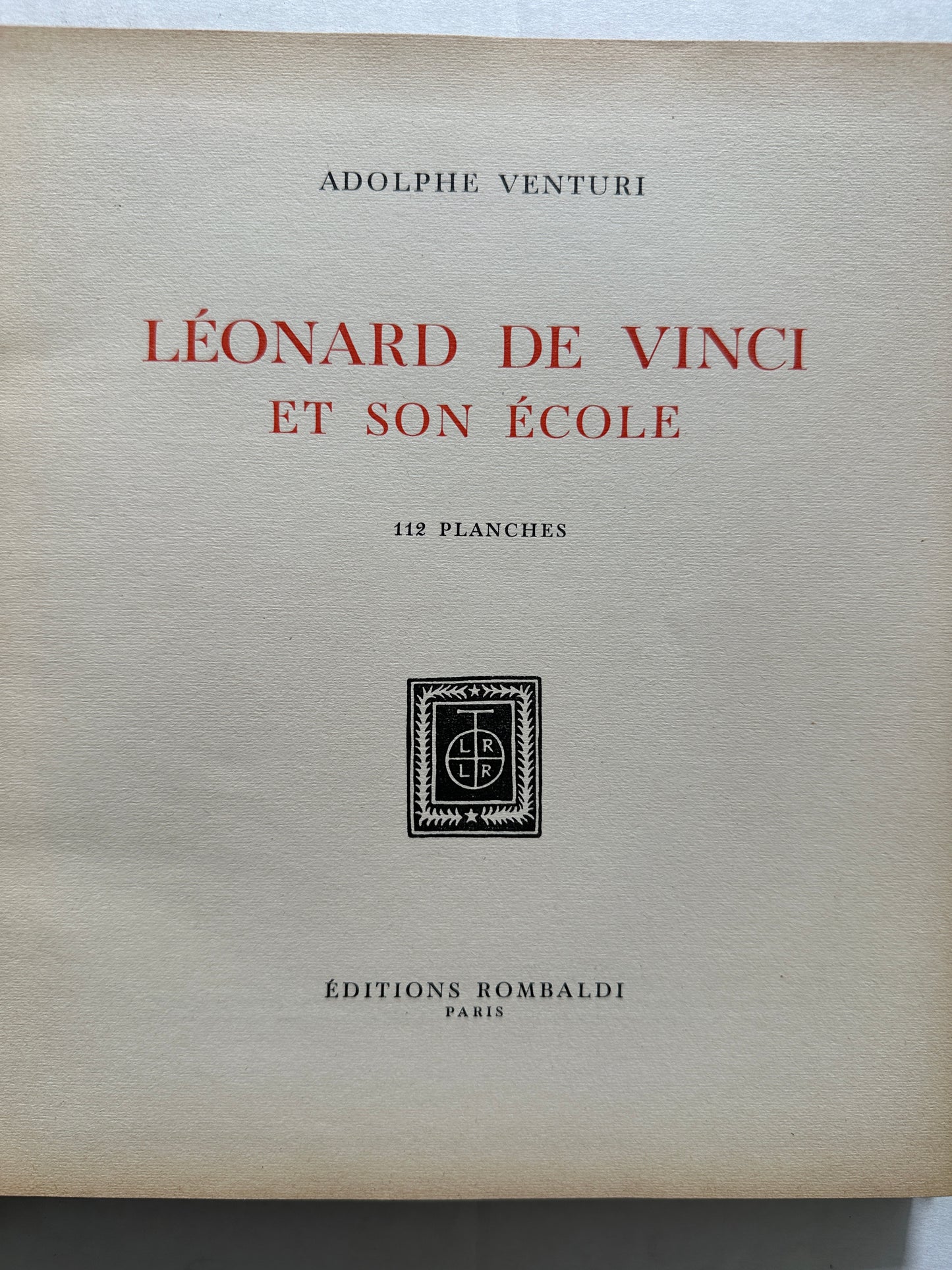 Leonard de Vinci: Et Son Ecole by Adolphe Venturi