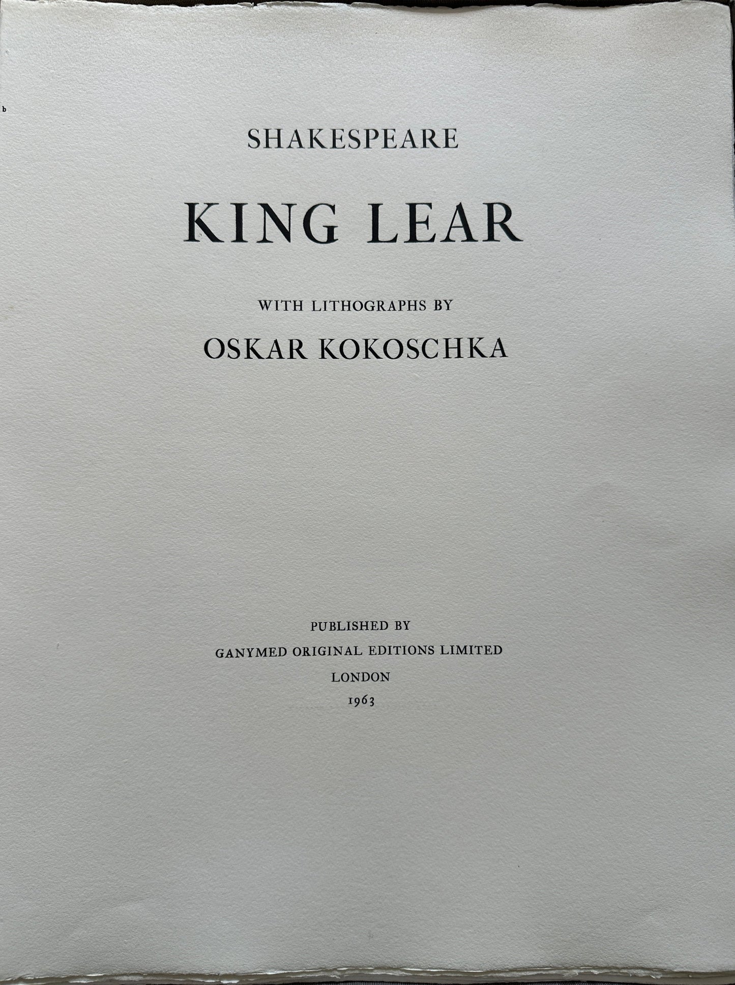 King Lear with Lithographs by Oskar Kokoschka (Copy No. 183 of 279)