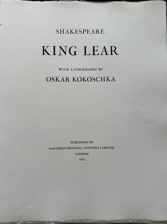 King Lear with Lithographs by Oskar Kokoschka (Copy No. 183 of 279)