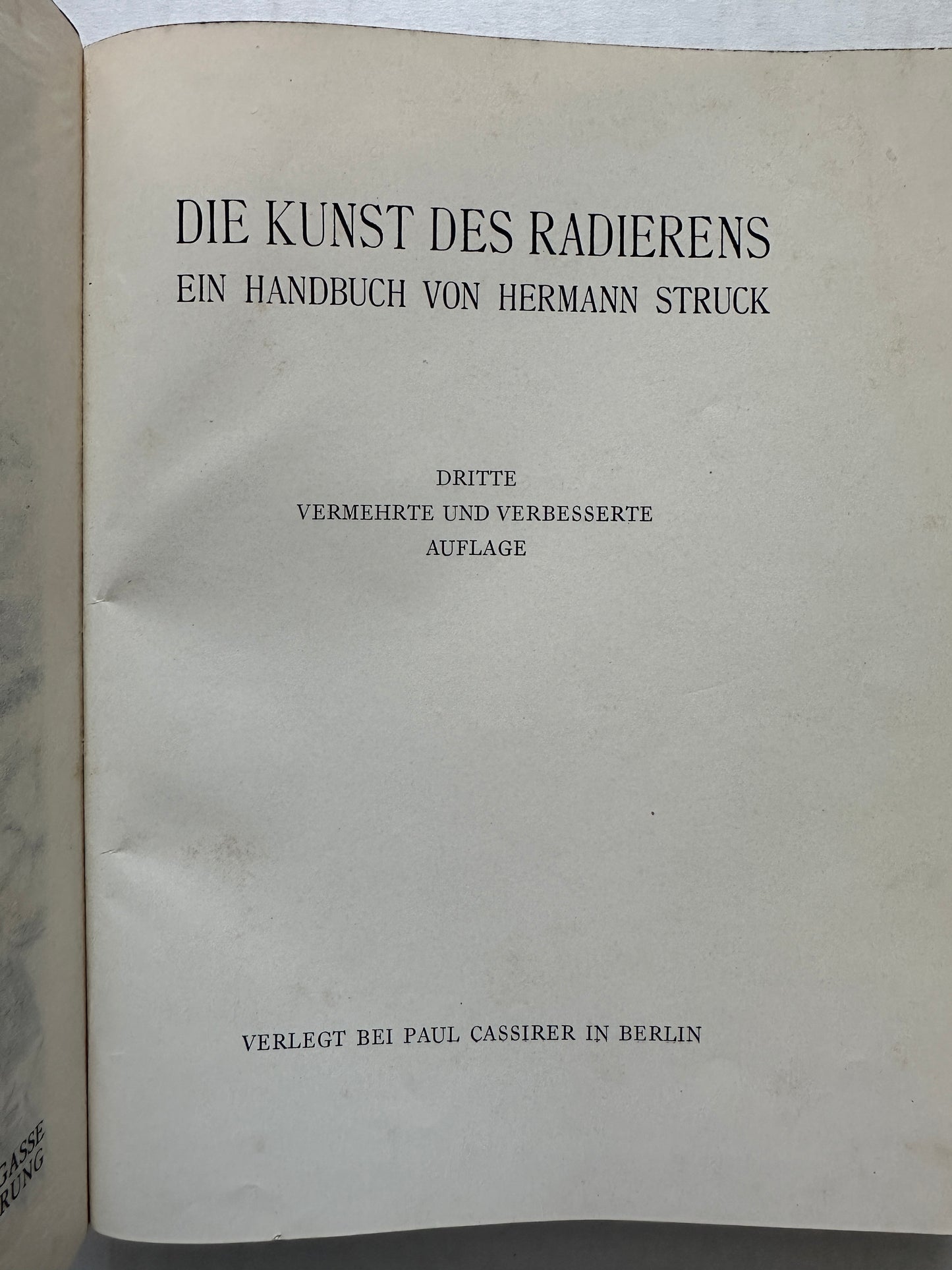 Die Kunst des Radierens Ein Handbuch von Hermann Struck