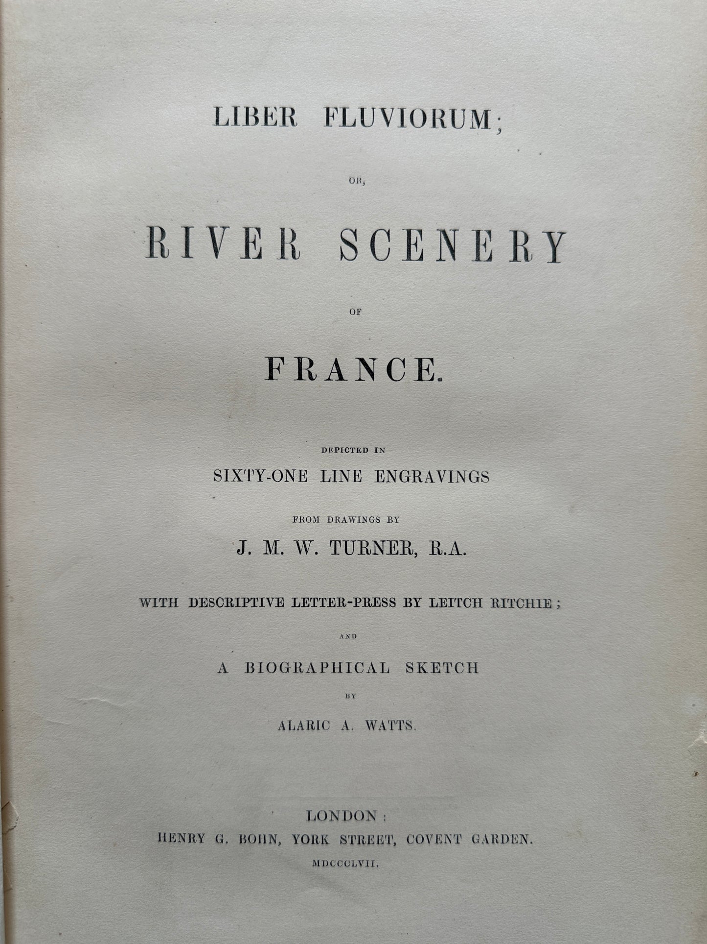 Liber Fluviorum Or, River Scenery of France