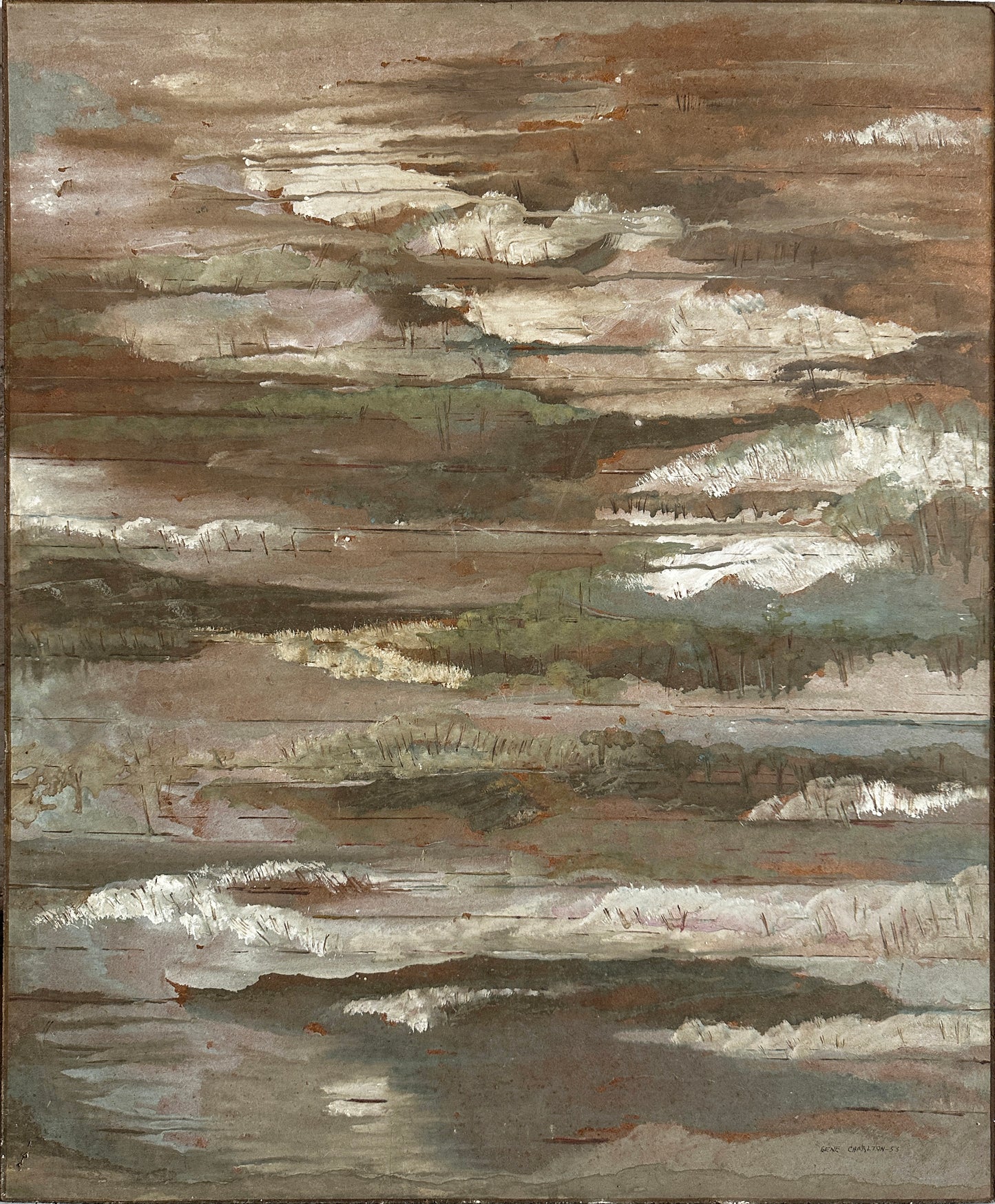 Gene Charlton oil Painting: Brown Abstract