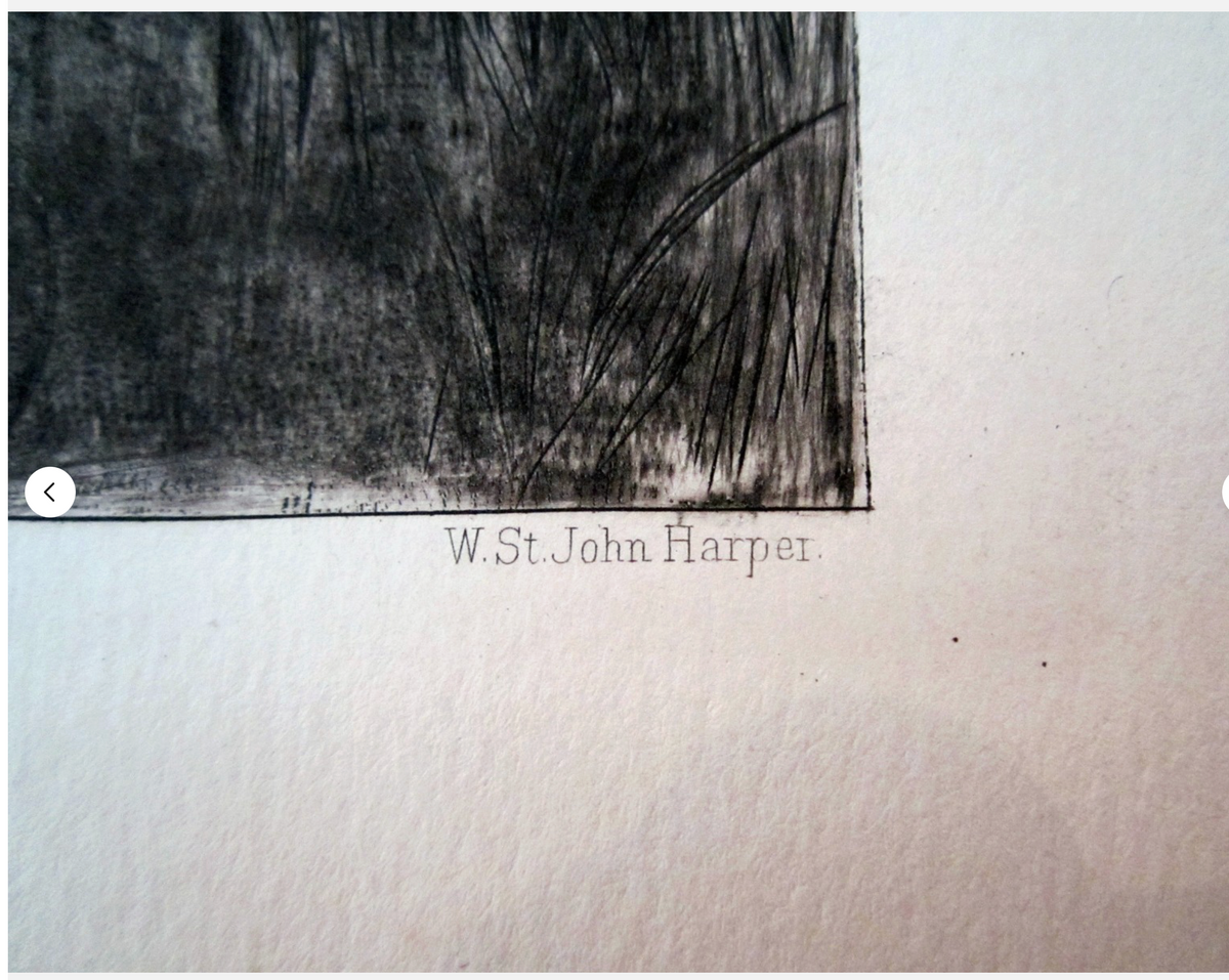 "Revery", 1888. Drypoint by William John Harper