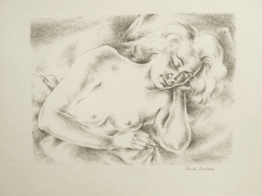 "Sleeping Nude" by Frede Vidar