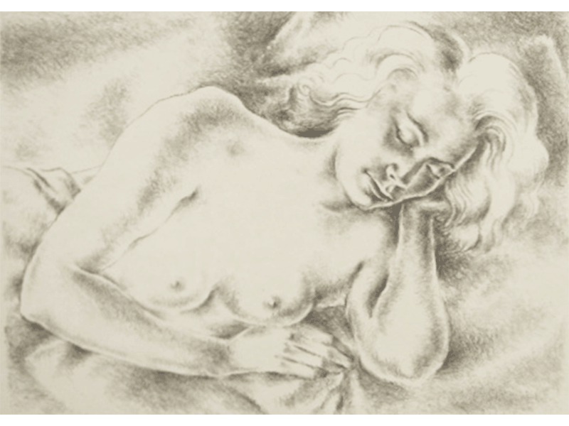 "Sleeping Nude" by Frede Vidar