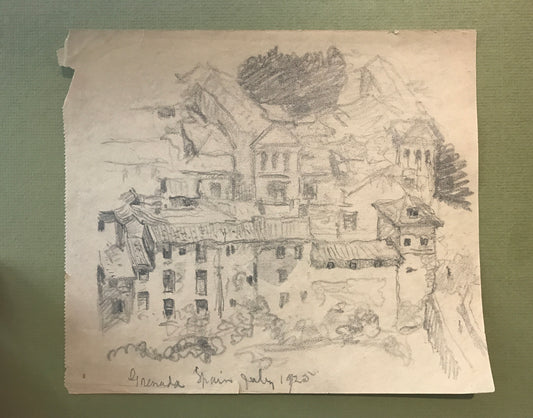 Eugene Higgins Drawing: "Granada, Spain" July 1925