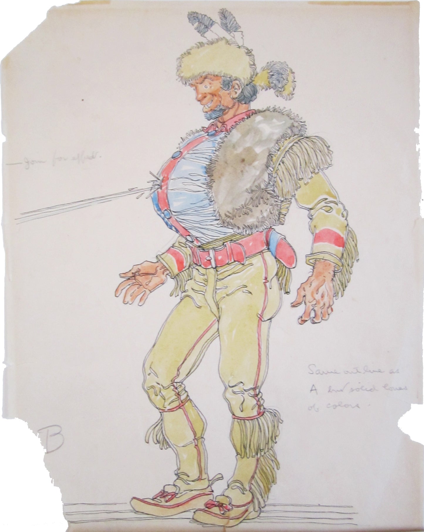 Unsigned Drawing of a man in costume