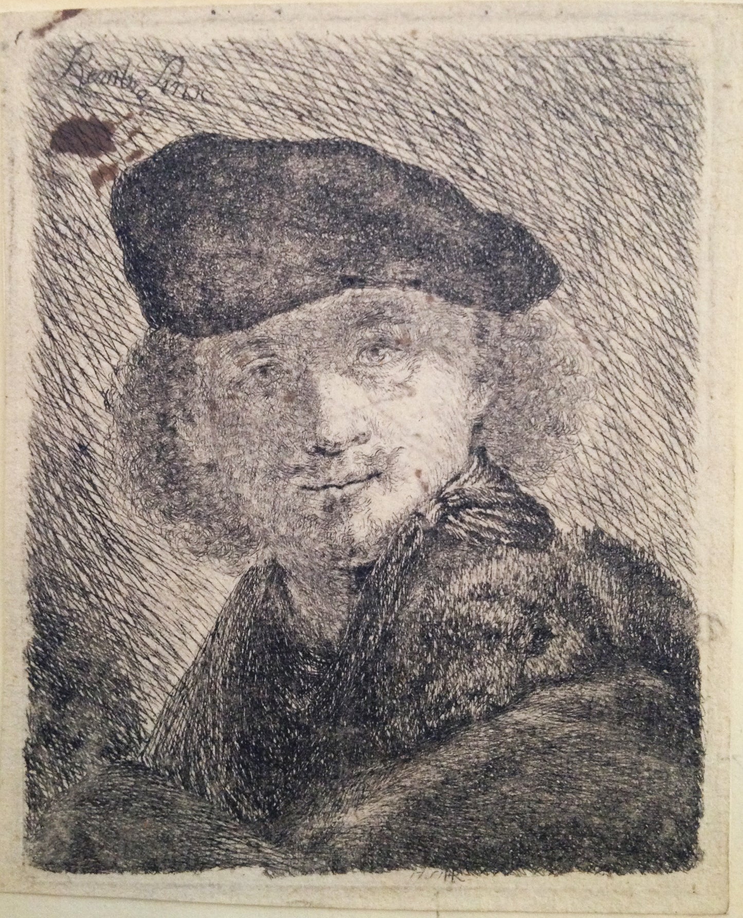 Rembrandt Engraving: Self portrait