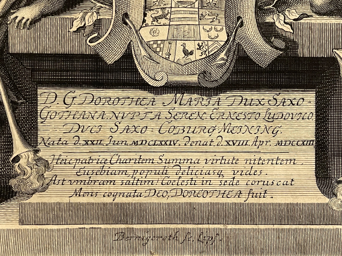 Martin Bernigeroth Engraving: Dorothea Maria of Saxe