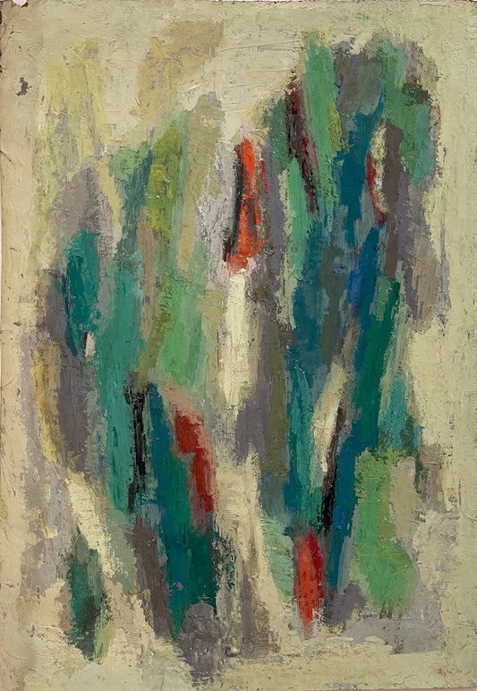 Zyle Abstract Acrylic Painting, 1958